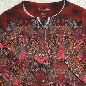 Jane Ashley paisley rhinestone sparkling embellished top